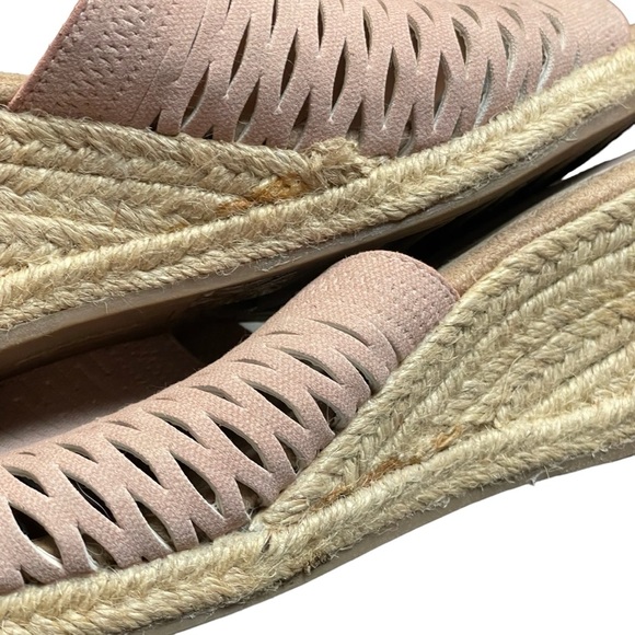 Easy Street Sz 12 Blush Pink Stretch Comfort Espadrille Wedge Slide Heel Shoe - Picture 12 of 12